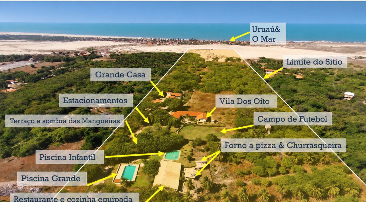 Mapa aéreo da propriedade Beach Farm em Uruaú