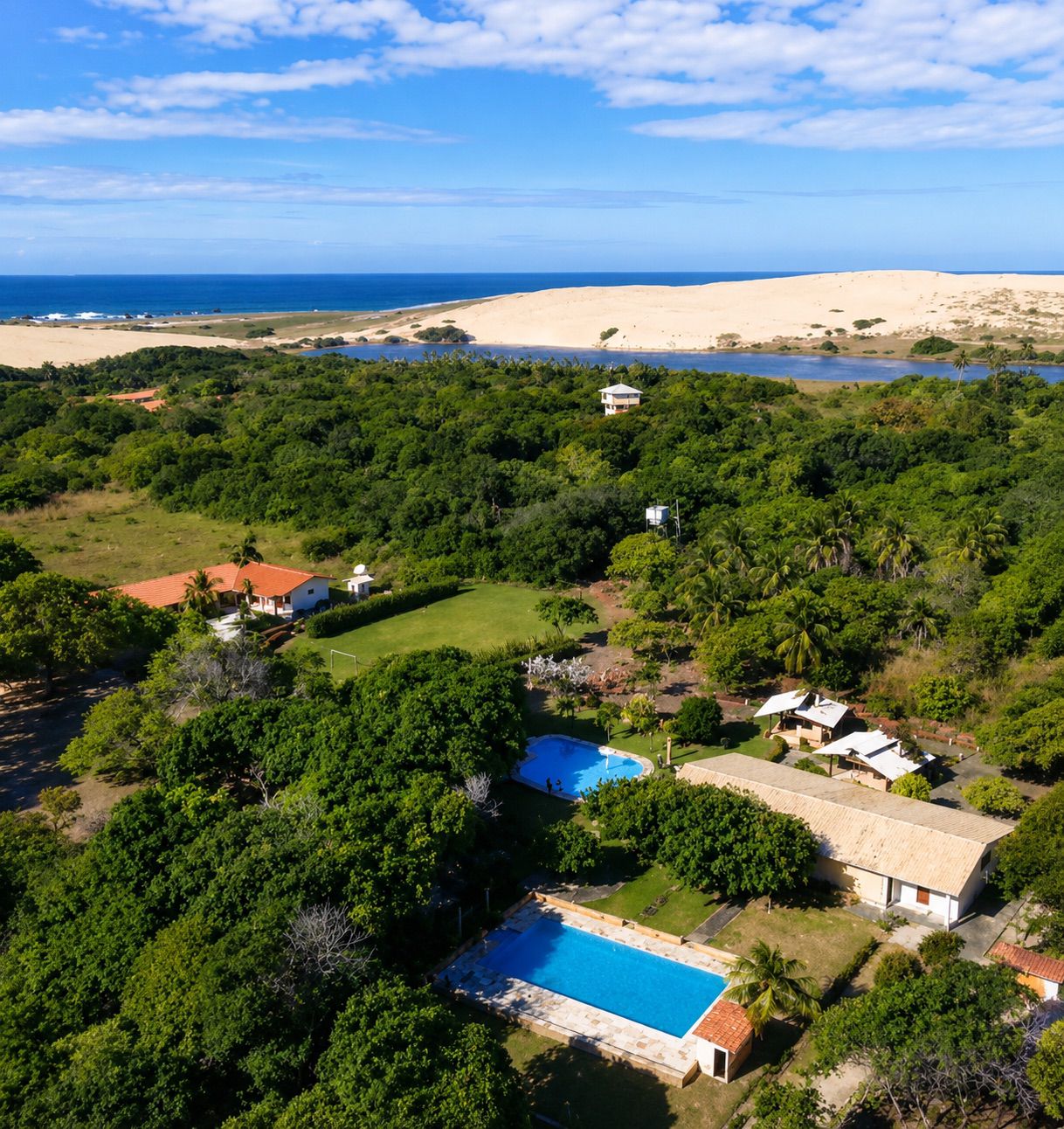 Propriedade Beach Farm entre a lagoa e as dunas